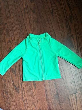SwimZip Baby Green Zip-Front rashguard